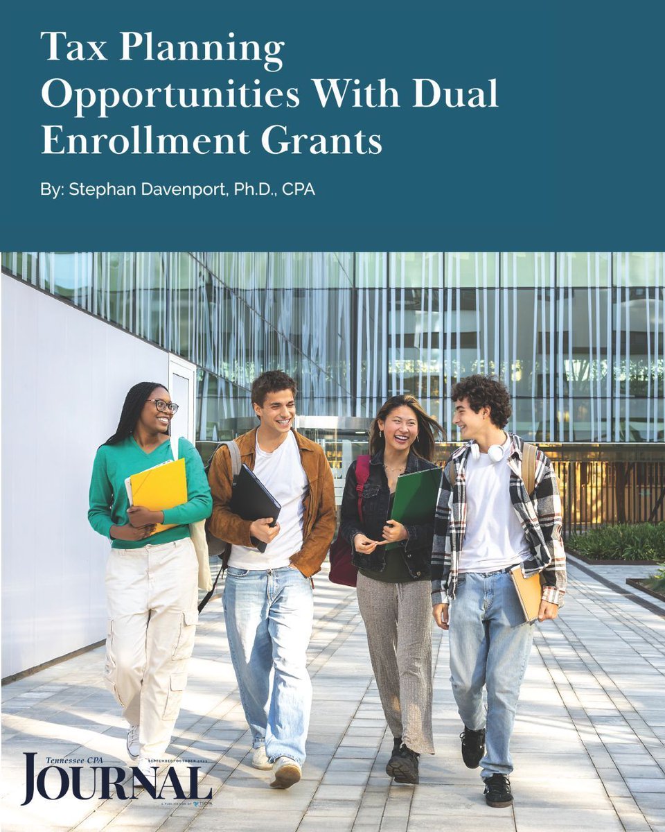 Learn how to get the most from your Tennessee Dual Enrollment Grants through this Tennessee CPA Journal article >> tscpa.com/news/1608-tax-…