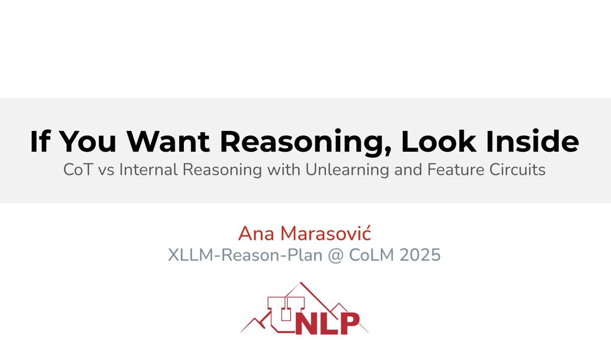Tomorrow @ #COLM2025:  

1️⃣ Purbid's 𝐩𝐨𝐬𝐭𝐞𝐫 @ 𝐒𝐨𝐋𝐚𝐑 (𝟏𝟏:𝟏𝟓-𝟏:𝟎𝟎𝐩𝐦) on catching redundant preference pairs &amp; how pruning them hurts accuracy
 
2️⃣ My 𝐭𝐚𝐥𝐤 @ 𝐗𝐋𝐋𝐌-𝐑𝐞𝐚𝐬𝐨𝐧-𝐏𝐥𝐚𝐧 (𝟏𝟐𝐩𝐦) on measuring CoT faithfulness by looking at internals

1/3