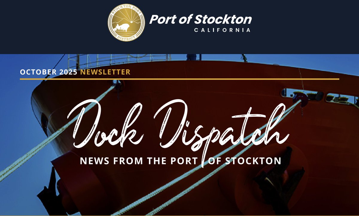 Learn what is new at the Port of Stockton in the latest edition of Dock Dispatch!

Click the link in the below to read the current Dock Dispatch!

lnkd.in/gj3MZJNV