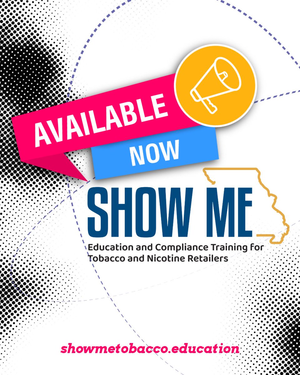 MissouriPIP's tweet image. Now available -- the Show Me Education and Compliance Training for Tobacco and Nicotine Retailers (and guess what?? It's FREE)!!
Find out more here: mopip.org/blog/2025/10/0…
#FreeTraining #TobaccoRetailers #NicotineRetailers #Compliance #TobaccoFree #NicotineFree