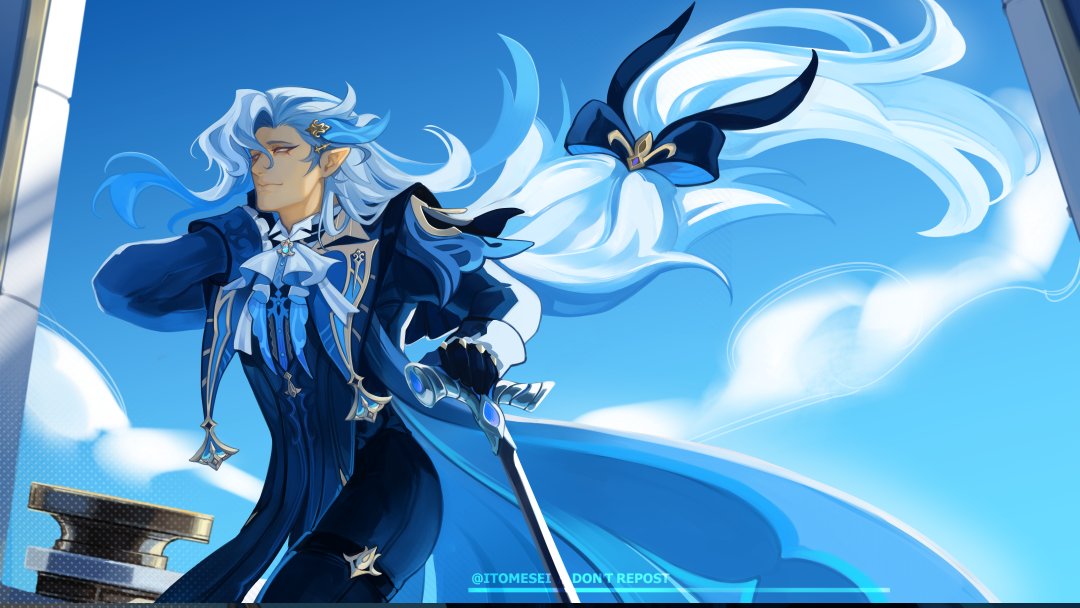 Neuvillette taking some time to visit the fortress of meropide
.
Final version! 
#GenshinImpact #Neuvillette #ヌヴィレット