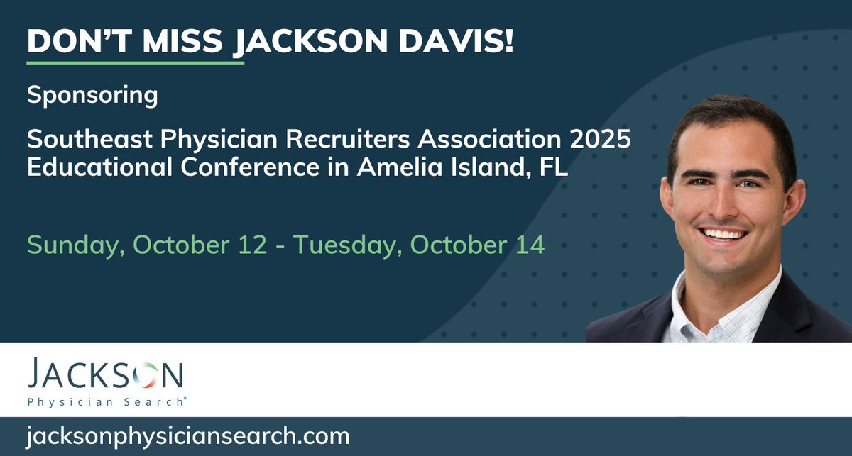 We can't wait to attend the Southeast Physician Recruiters Association 2025 Educational Conference as a proud AAPPR Signature Partner! Stop by Booth #21 to connect with Business Development Manager Jackson Davis. See you soon! #physicianrecruitment