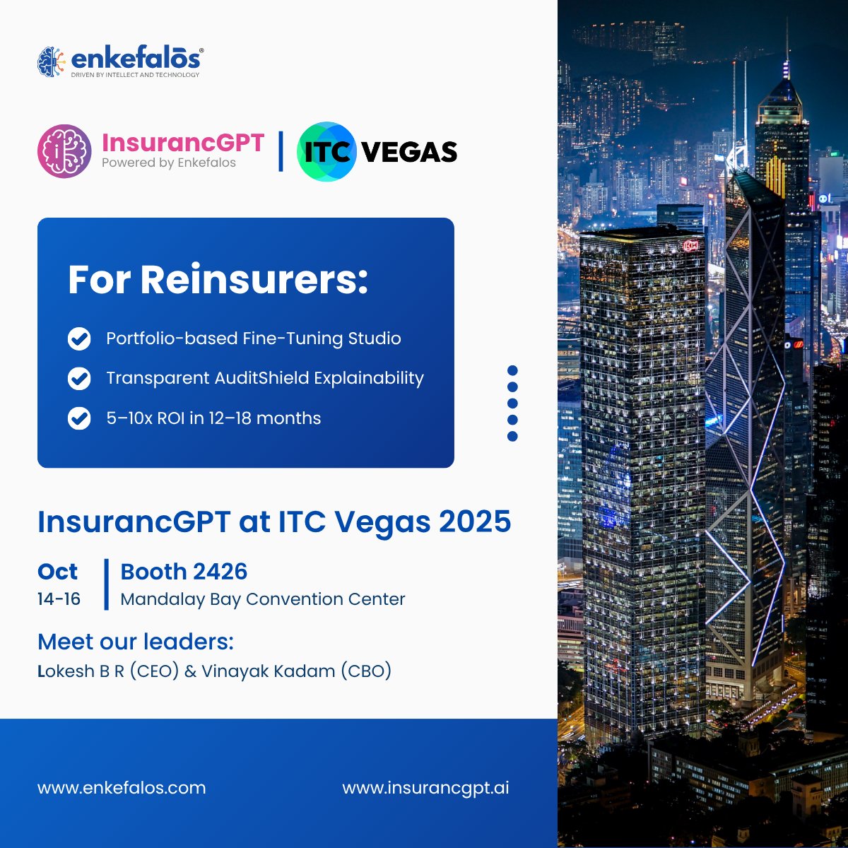 enkefalos's tweet image. Reinsurers demand explainable AI - InsurancGPT delivers both transparency and ROI.

Booth 2426 | ITC Vegas 2025

Visit: enkefalos.com   insurancgp.ai

#Reinsurance | #AIExplainability | #GenAI | #InsuranceAnalytics | #Compliance | #InsurancGPT | #ITCVegas