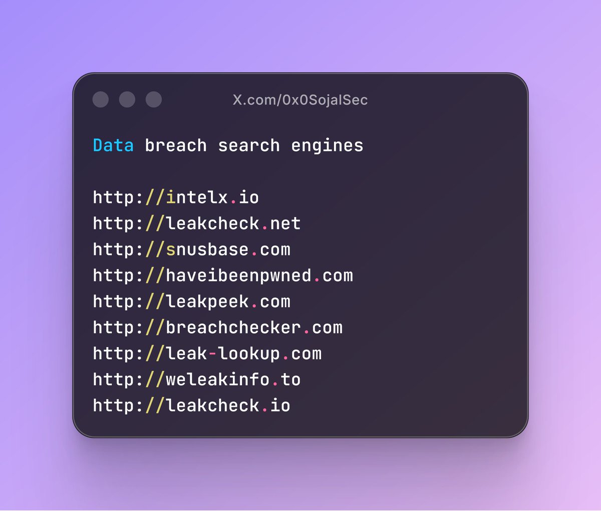 0x0SojalSec's tweet image. Data breach search engines for Penetration Testing and Threat Intelligence 📕
#infosec #cybersec #PenetrationTesting