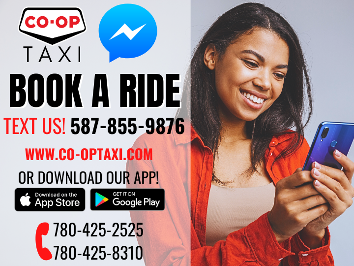 🎉 Going out this weekend? Dinner, movies, or a night on the town — Co-op Taxi’s got your ride covered! 🚖

Book your way:
📲 App | 📞 780-425-2525 | 💬 Text/WhatsApp 587-855-9876 | 💻 Messenger
Stay safe, ride local, and enjoy your weekend with Co-op Taxi! 🖤💛#CoopTaxiEdmonton