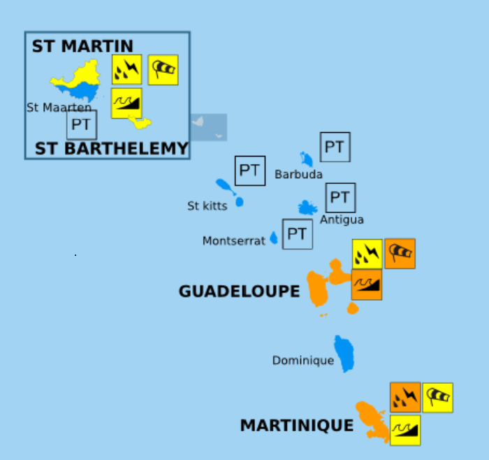 Changement des vigilances pour les Antilles