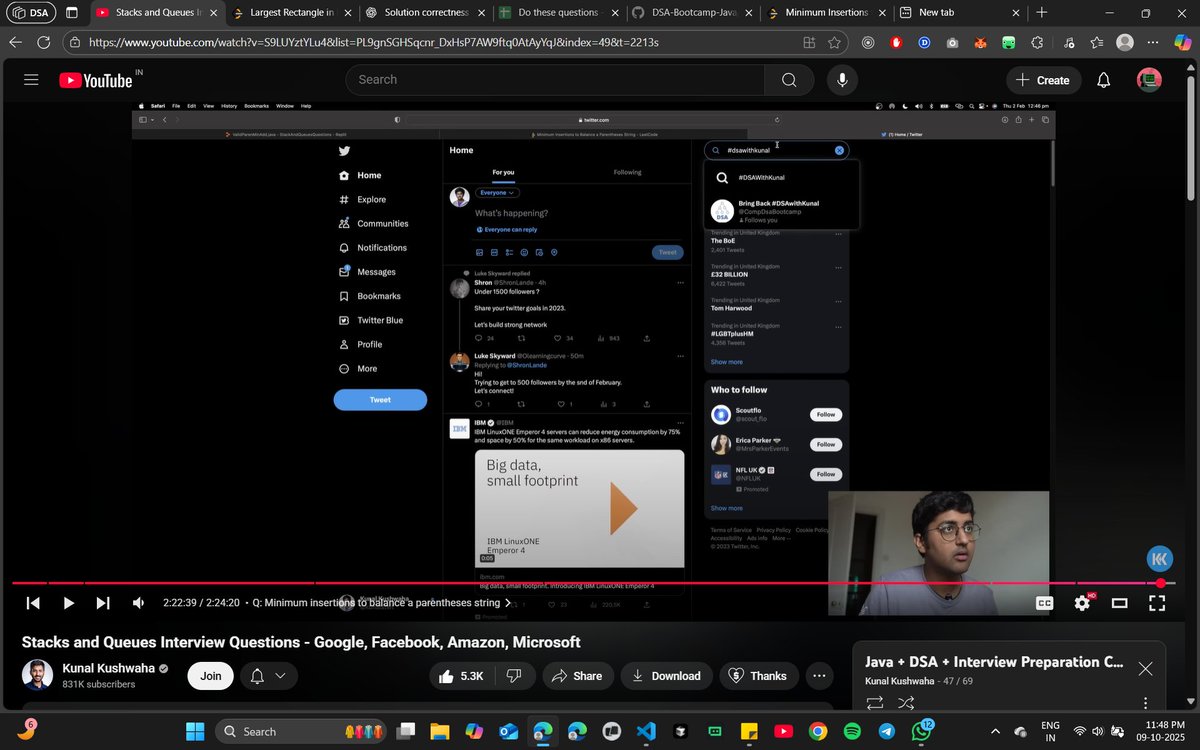 anand_jaiswal__'s tweet image. #dsawithkunal @kunalstwt Very insight full and detailed DSA lectures. Thank you for such precious content.