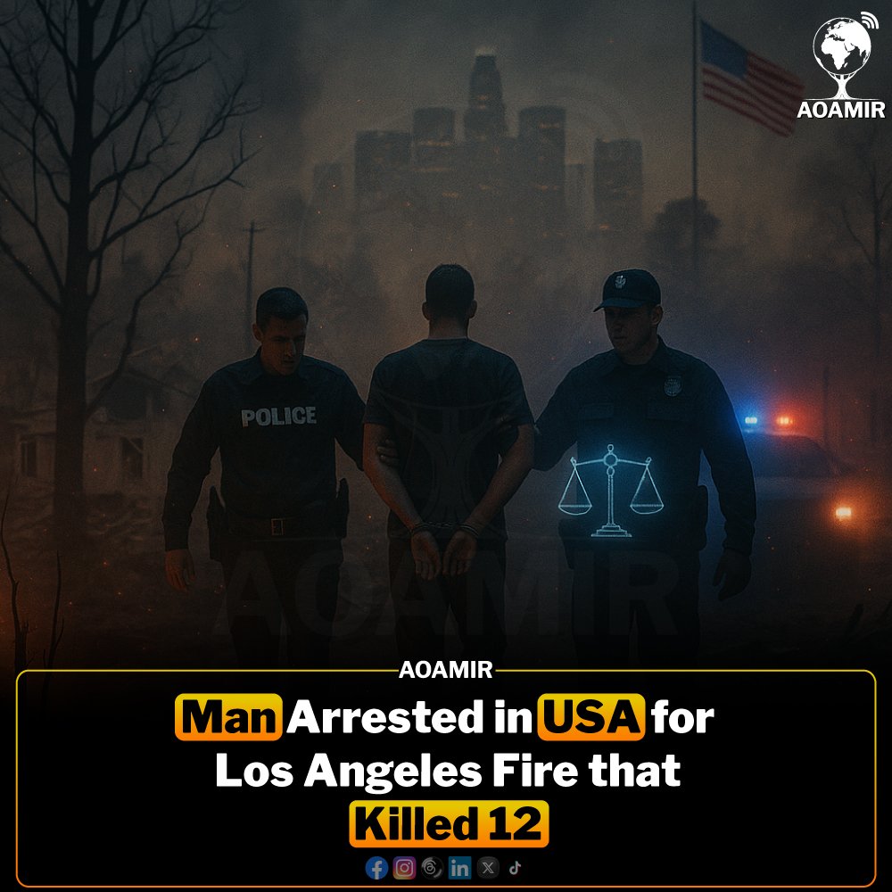 AOAMIR_Official's tweet image. Man Arrested in Deadly Los Angeles Palisades Wildfire Case

#CaliforniaNews #WildfireUpdate #LosAngeles #BreakingNews #CommunitySupport #AOAMIR