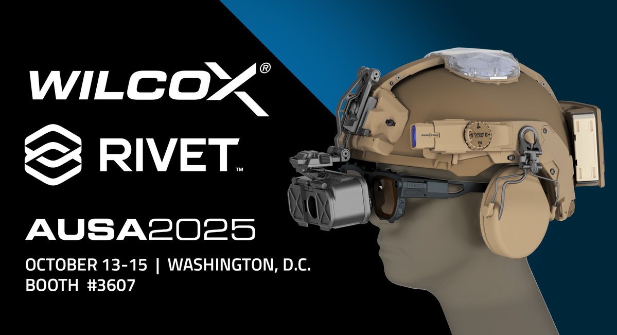 Wilcox Industries Corp. (@wilcox5510) on Twitter photo Next week, join Wilcox & <a href="/Rivet_US/">Rivet Industries</a> at #AUSA2025, booth 3607. Rivet will demo their rugged, glasses-based HUD for the U.S. Army’s #SBMC program integrated with Wilcox’s MANTIS mount & FUSION CLAW. This system enhances awareness & decision-making. Learn more ow.ly/8z7f50X9lv0 Next week, join Wilcox & <a href="/Rivet_US/">Rivet Industries</a> at #AUSA2025, booth 3607. Rivet will demo their rugged, glasses-based HUD for the U.S. Army’s #SBMC program integrated with Wilcox’s MANTIS mount & FUSION CLAW. This system enhances awareness & decision-making. Learn more ow.ly/8z7f50X9lv0