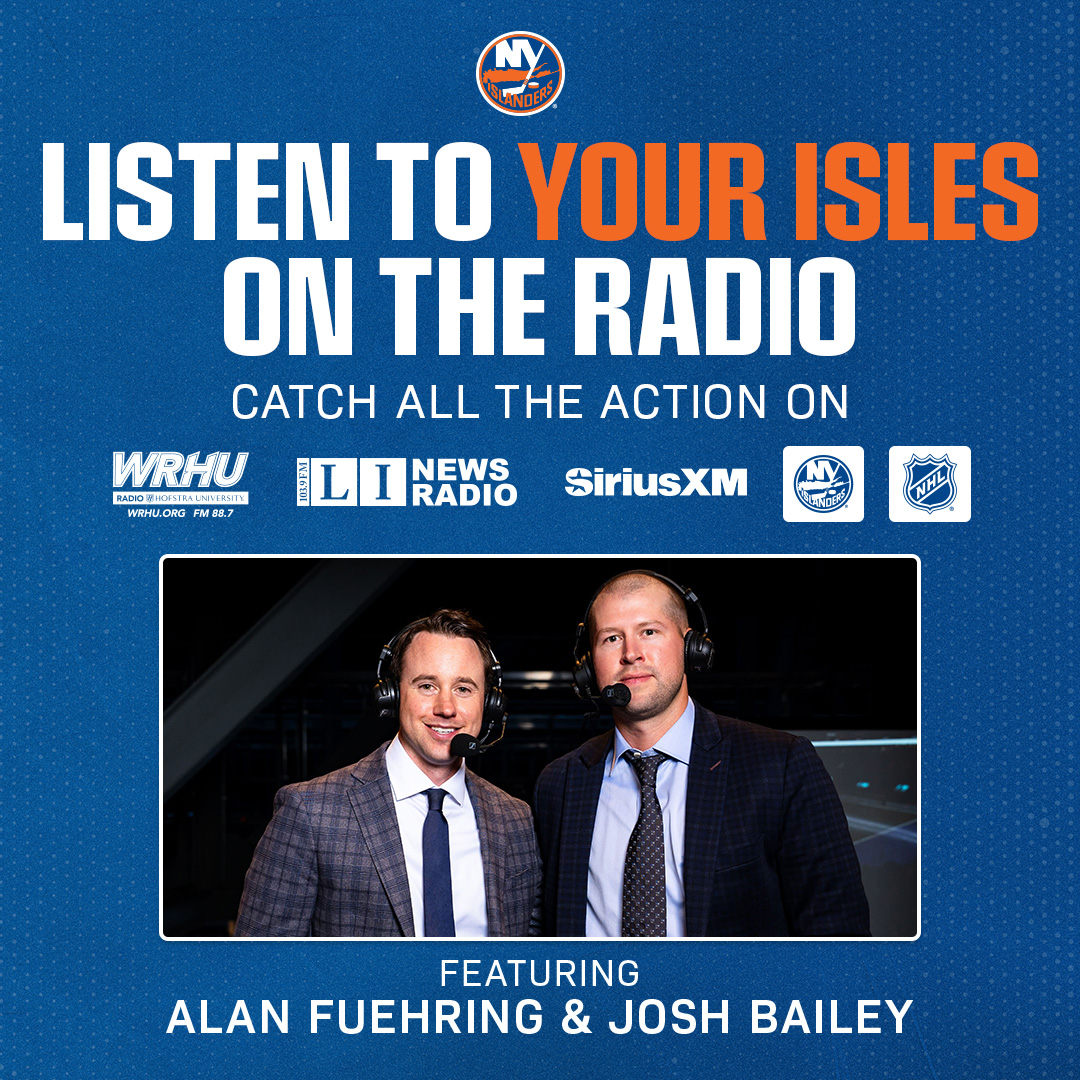NYIslanders's tweet image. Tune in to your #Isles on the radio!

Catch all of tonight&apos;s action with @AlanFuehring and Josh Bailey 📻