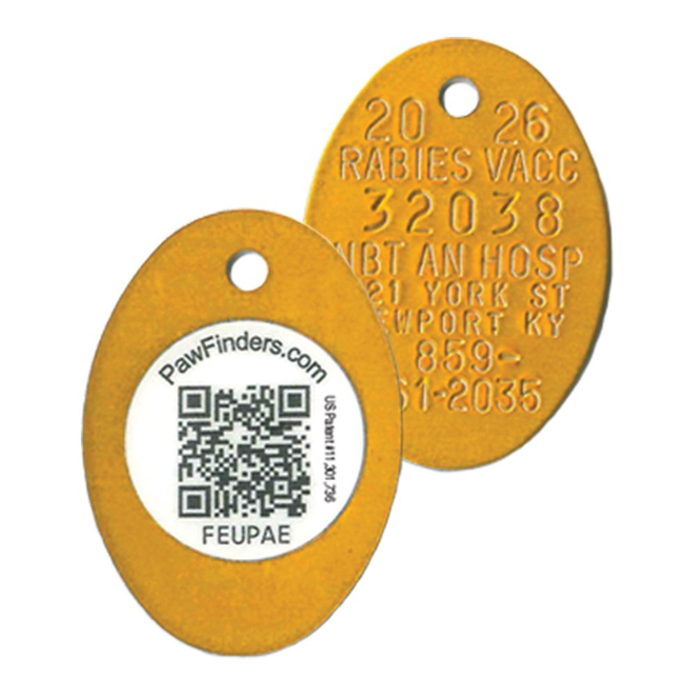 This is a reminder to order your 2026 Rabies Tags! Paw Finders rabies tags (Style 228PAW) are dual-purpose tags that feature the rabies info on the front and a QR code on the back that holds the pet owner’s contact information.
 
Order Online Here: nationalband.com/store/228-oval…