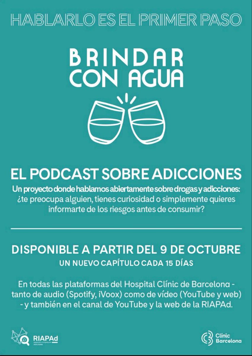 Primer episodio de Brindar con agua. Podcast de <a href="/hospitalclinic/">Hospital Clínic</a> y <a href="/RIAPAd_info/">RIAPAd</a>. 

youtu.be/kAiY5hyJP64?si…