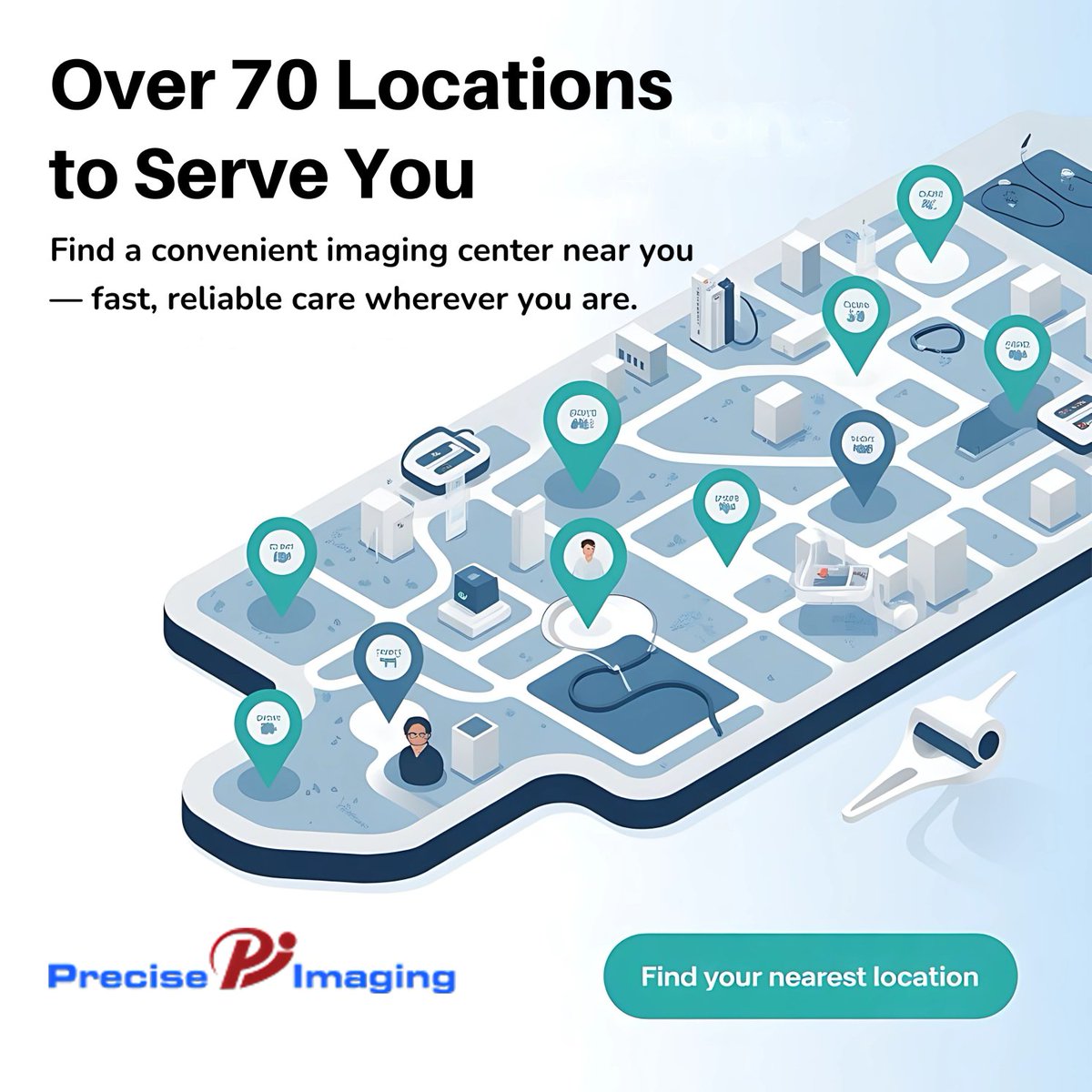 PreciseImaging's tweet image. 🌍 Over 70 Locations to Serve You! No matter where you are, Precise Imaging makes advanced diagnostic care accessible, fast, and reliable. 📍 Find a center near you today and experience healthcare closer to home.

#PreciseImaging #MedicalImaging #HealthcareAccess #MRI