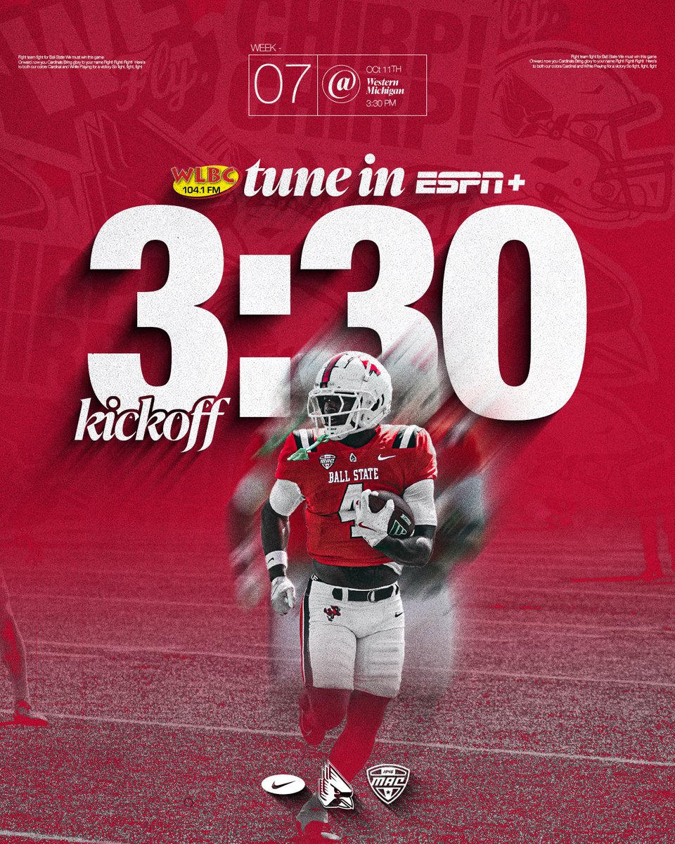Tune in Saturday‼️

Kickoff 3:30 p.m. in Kalamazoo 
📺: ESPN+ 
📻: WLBC