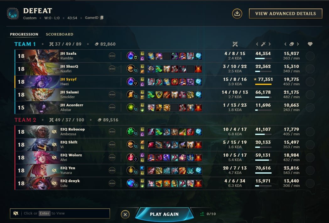 0-2 w t-mobile ale gierki takie ze mimo wszystko tak zajebiście sie grało i aż się tęskni za tym competitive 🥹
GG <a href="/Roison_lol/">Michał Dubiel</a> <a href="/wolorzlol/">wolorz</a>