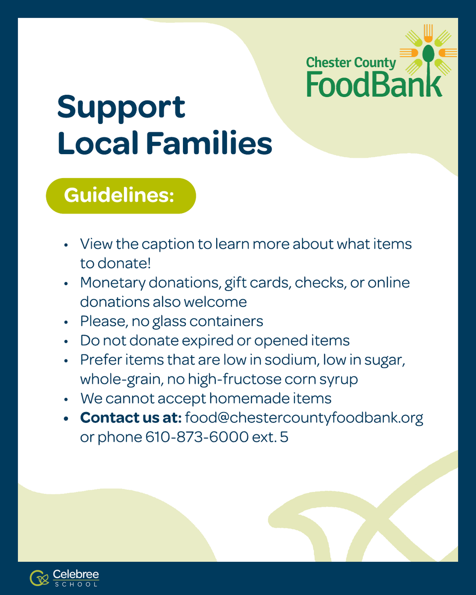 We’re breaking ground at Celebree School of Chester Springs, and building a stronger community while we do it! 💚✨

Support Chester County Food Bank &amp; RMHC Philly by donating canned goods, snacks, hygiene items &amp; gift cards on Oct. 21! 🌟🥫

#GivingBack #CelebreeSchool