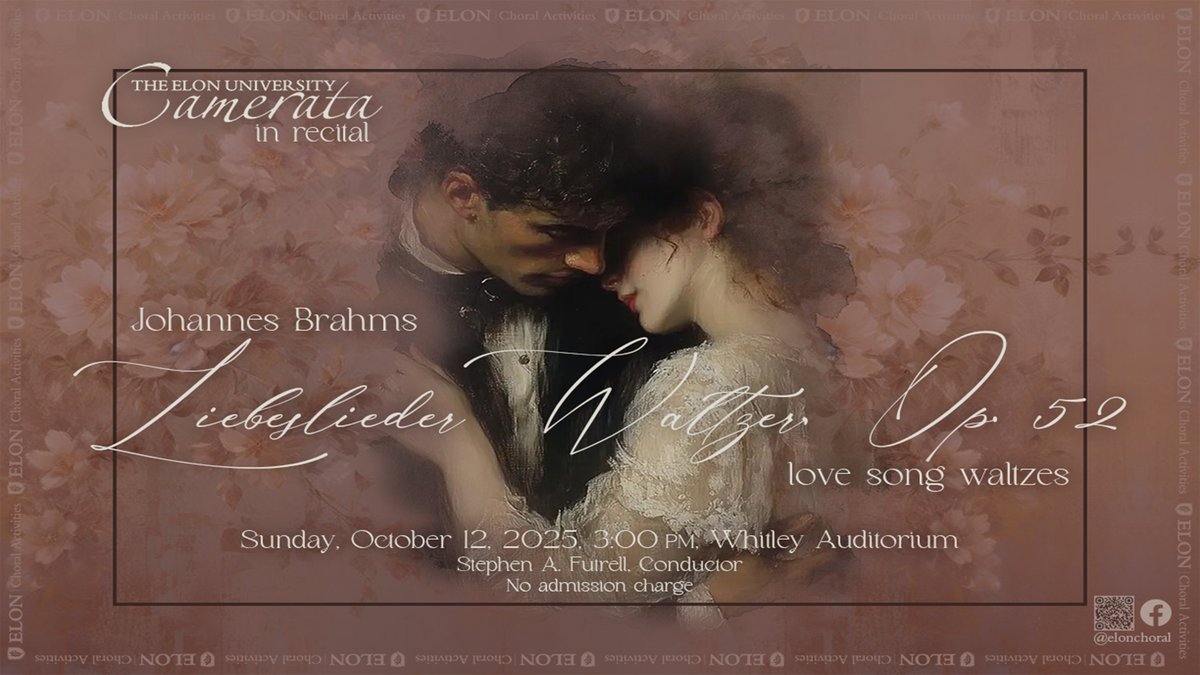 NEW EVENT! 🔥

Elon Camerata!

📍 Whitley Auditorium
🗓 Sunday, October 12th
⏰ 3:00 PM