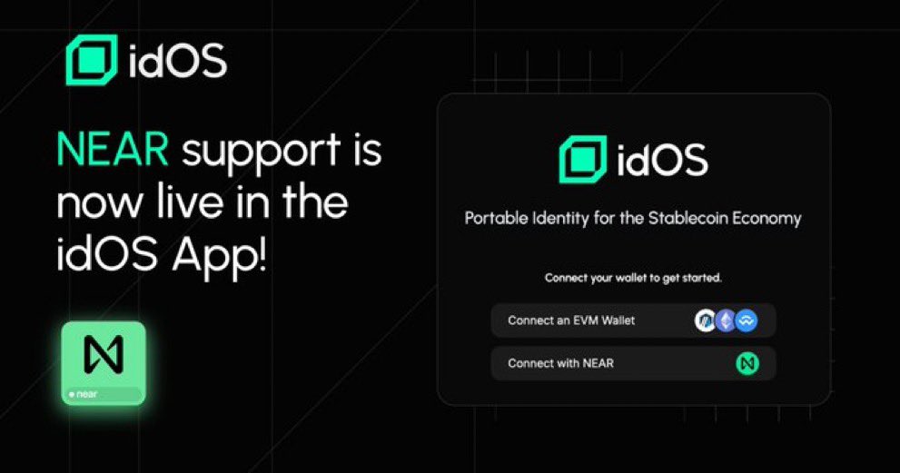 Timi_Cryptt's tweet image. big news, the @NEARProtocol community is now part of the @idOS_network ecosystem.

you can now use your NEAR wallet to create an idOS Profile, verify once, and start completing quests directly in the app.

⇛ one profile
⇛ full control
⇛ cross chain ready

another step toward…
