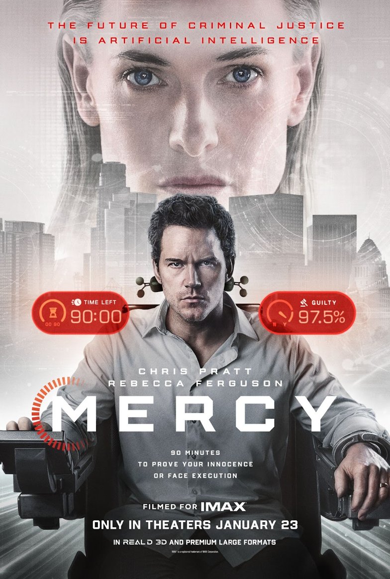 First poster for #MERCY 

…with 90 minutes to prove your innocence or face execution

In theaters January 13