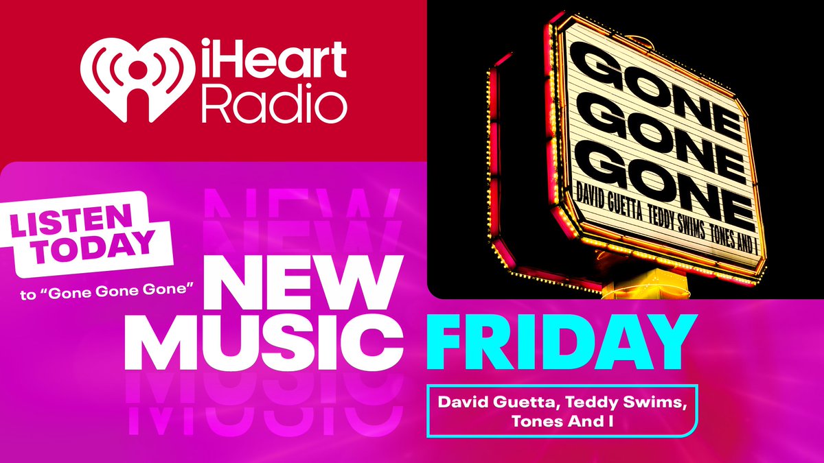 .<a href="/davidguetta/">David Guetta</a>, <a href="/teddyswims/">Swimmy BoutDaCheck</a> AND <a href="/tonesandimusic/">Tones And I</a>? Happy New Music Friday to ME!!!!! ❤️‍🔥 ⁠
⁠
Listen to "Gone Gone Gone" here: ihr.fm/XHitNation