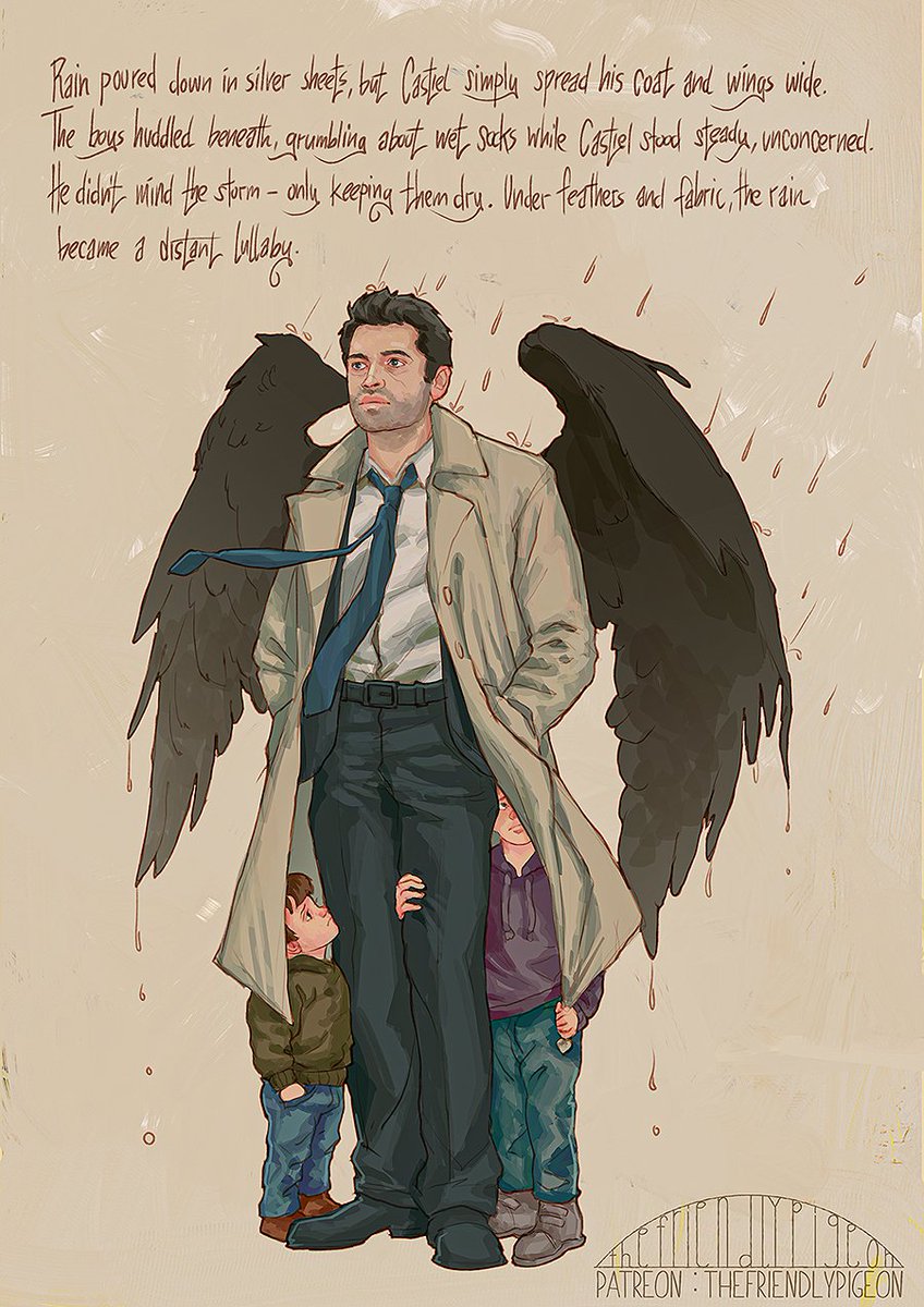 🍂Suptober - Day 9 | Rainstorm🍂
#Supernatural 
#DeanWinchester 
#Castiel 
#SamWinchester