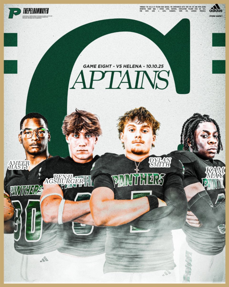Pelham Panther Football (@thepelhamwayfb) on Twitter photo Captains for this week vs Helena!
#ThePelhamWayVB
<a href="/ThePelhamWaySOC/">Pelham Panther Athletics Social Media</a>
<a href="/ThePelhamWayAD/">Trey Simpson</a>
<a href="/stutchtone/">Sabrina Tutchtone</a>
<a href="/ThePelhamWaySUP/">@ThePelhamWaySUP</a>
<a href="/ThePelhamWayASU/">Kim Kiel</a>
<a href="/PelhamSchools/">Pelham City Schools</a> Captains for this week vs Helena!
#ThePelhamWayVB
<a href="/ThePelhamWaySOC/">Pelham Panther Athletics Social Media</a>
<a href="/ThePelhamWayAD/">Trey Simpson</a>
<a href="/stutchtone/">Sabrina Tutchtone</a>
<a href="/ThePelhamWaySUP/">@ThePelhamWaySUP</a>
<a href="/ThePelhamWayASU/">Kim Kiel</a>
<a href="/PelhamSchools/">Pelham City Schools</a>
