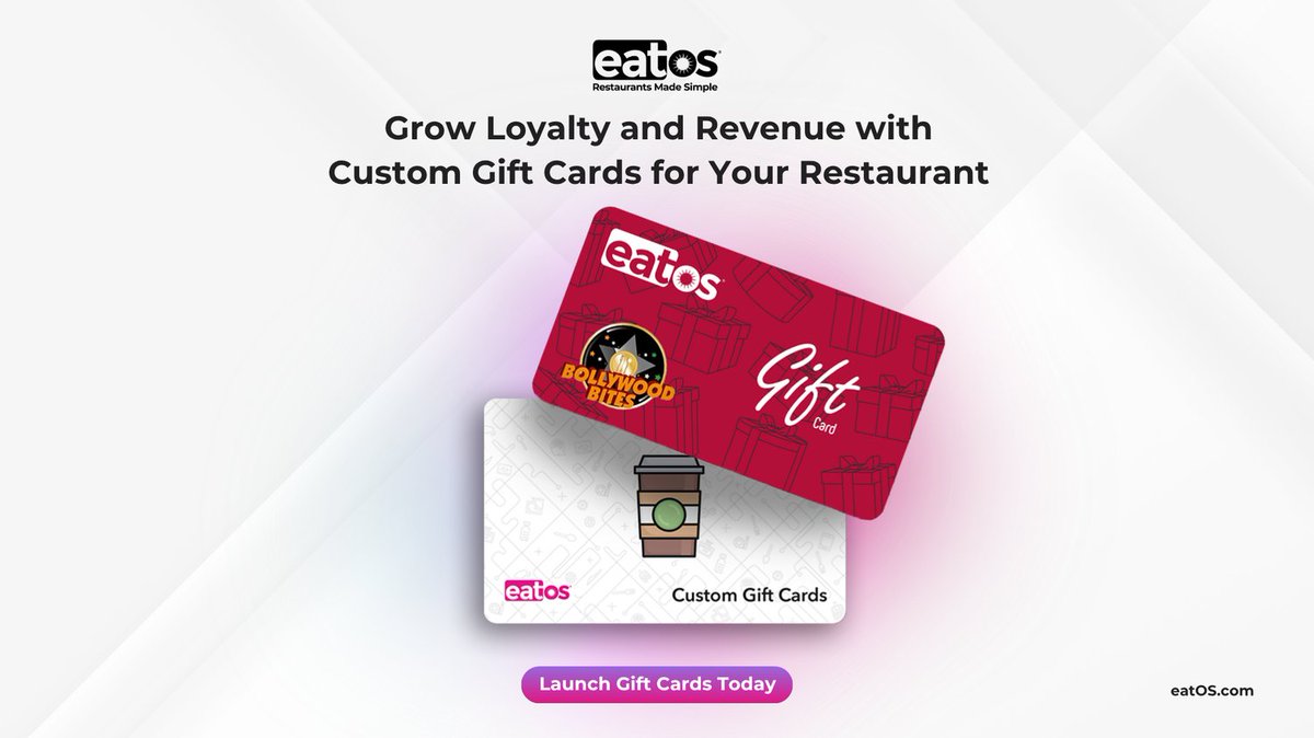 myeatos's tweet image. Digital and physical gift cards with your branding to boost engagement, repeat visits, and customer loyalty.

Launch Gift Cards Today @ eatos.com/bookademo

#OrderOS #eatOS #FutureofRestaurantTechnology #RestaurantsMadeSimple