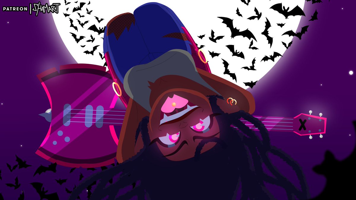 Day 9: Black Marceline! 🧛🏿‍♀️🦇🎸
#blacktober