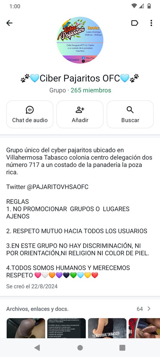 Buen día, solo tenemos un grupo de WhatsApp oficial que este este que les compartiré amigos buen día para todos 
chat.whatsapp.com/Jy0u2rEyLbYGPr…