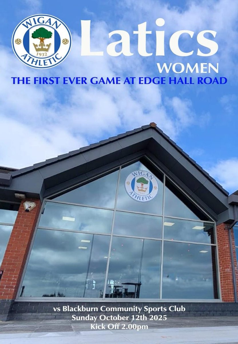 On Sunday at Edge Hall Road for <a href="/Latics_Women/">Wigan Athletic Women</a> vs Blackburn Community Sports there will be a very limited edition programme in sale for £1 - the FIRST ever Wigan Athletic Women programme and to commemorate the first match at Edge Hall Road #wafc <a href="/WiganAthSC/">Official Wigan Athletic Supporters Club</a> <a href="/LaticsOfficial/">Wigan Athletic</a>