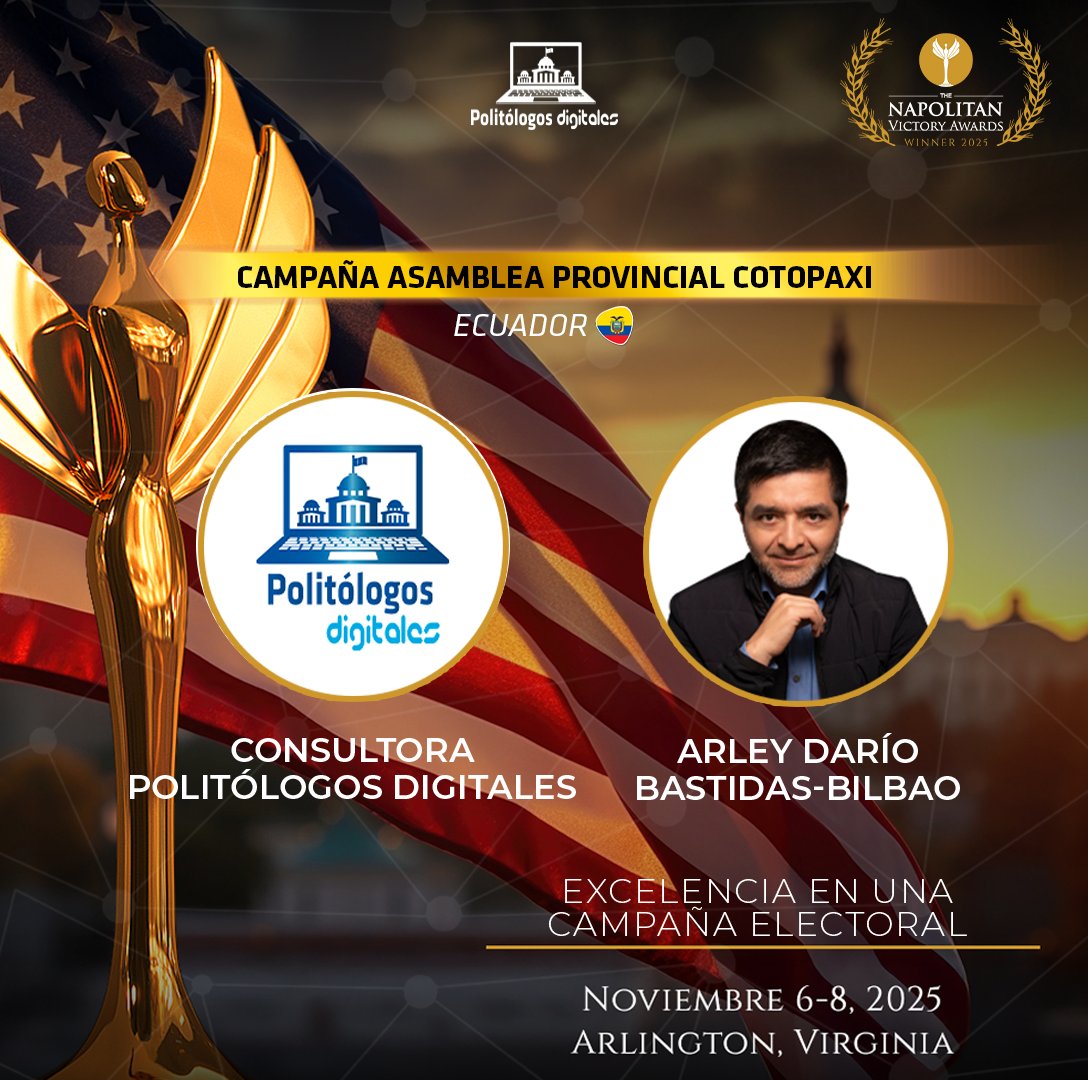 ¡Seguimos celebrando! 🎉

Hemos obtenido cuatro #Napolitans junto al consultor Arley Bastidas por la campaña provincial #Cotopaxi. 🇪🇨🏆

SIGUE ⬇️

#PolitólogosDigitales #Consultoría