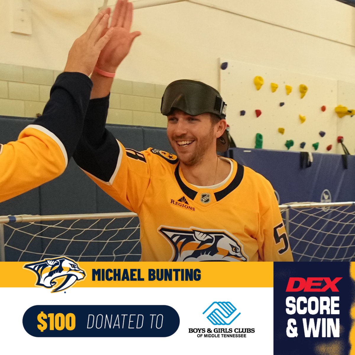 PredsFoundation's tweet image. Here we go! First goal of the 2025-26 season goes to Michael Bunting!! AND @BGCMidTN gets $100 thanks to @deximaging Score &amp;amp; Win Program!