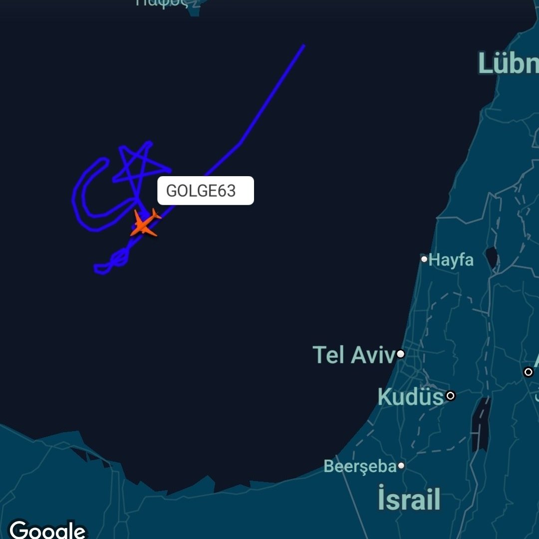 Haritada İsrail yazdıktan sonra ay yıldız çizsen ne çizmesen ne...
Uçağın kod adıyla seslenelim
"Gölge etme başka ihsan istemez!"