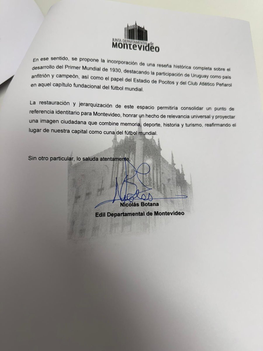 Juan Pablo Olivieri Bonino (@jolivieribonino) on Twitter photo A instancia del edil <a href="/nicobotana2/">Nicolás Botana</a>, presentamos esta moción en la <a href="/juntamvd/">Junta Departamental de Montevideo</a> para que la Intendencia de Montevideo restaure y jerarquizar el monumento al Primer Gol de los Mundiales, en Pocitos —un sitio histórico que merece el reconocimiento y cuidado acorde a su valor universal. A instancia del edil <a href="/nicobotana2/">Nicolás Botana</a>, presentamos esta moción en la <a href="/juntamvd/">Junta Departamental de Montevideo</a> para que la Intendencia de Montevideo restaure y jerarquizar el monumento al Primer Gol de los Mundiales, en Pocitos —un sitio histórico que merece el reconocimiento y cuidado acorde a su valor universal.