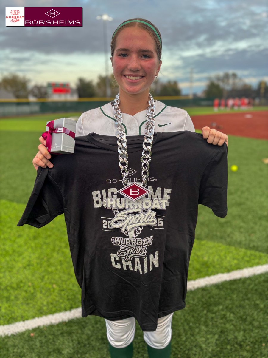 BIG GAME CHAIN = <a href="/Taelyn_Rupiper/">Taelyn Rupiper</a> 🥶

Rupiper’s 13 strikeouts in two games pushed Gretna to a district title over Westview. 

@borsheims | #nebpreps