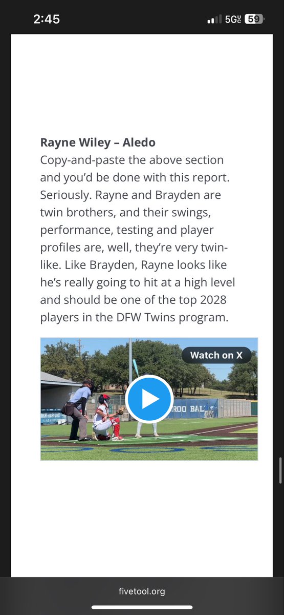 Thank you for the write up!
<a href="/DustinLMcComas/">Dustin McComas</a> <a href="/FiveToolTexas/">✭Five Tool Texas✭</a> <a href="/DFWTwins/">DFW TWINS</a> <a href="/thecoach777/">Mike Evans</a> <a href="/Ty_Keys2/">Ty keys</a>