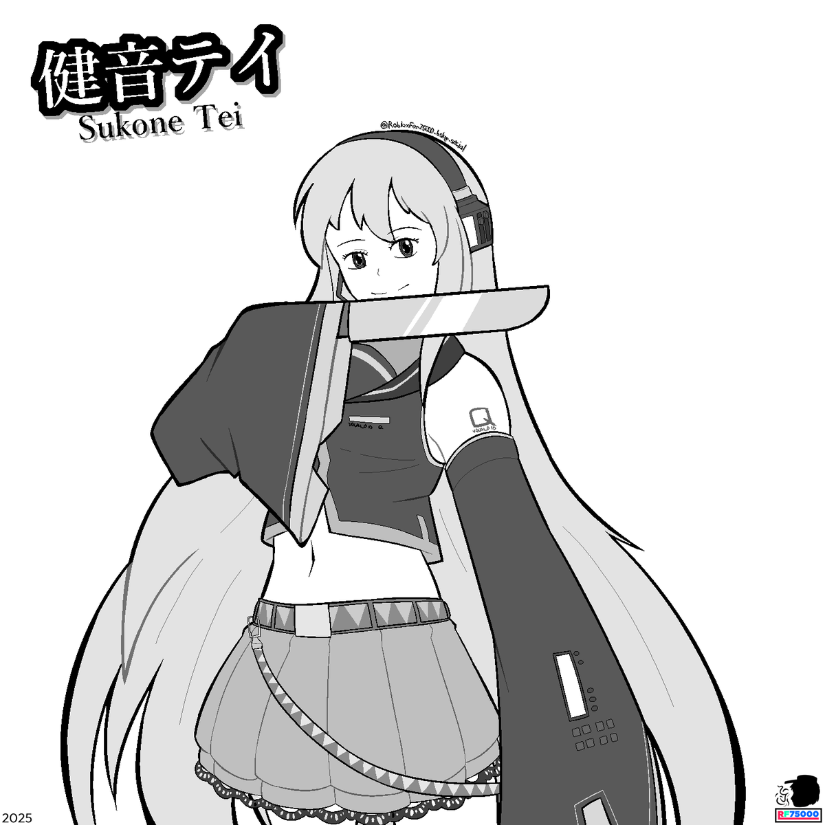 RobloxFan75000's tweet image. Doodletober 2025 - Sukone Tei (健音テイ) [Day 7]