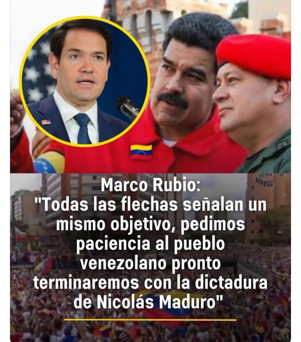 #ULTIMAHORA #URGENTE Más claro imposible señores paciencia 🙏 q estos salen xq salen y q mejor mensaje a los ciudadanos venezolanos de bien de parte de Marco Rubio!!