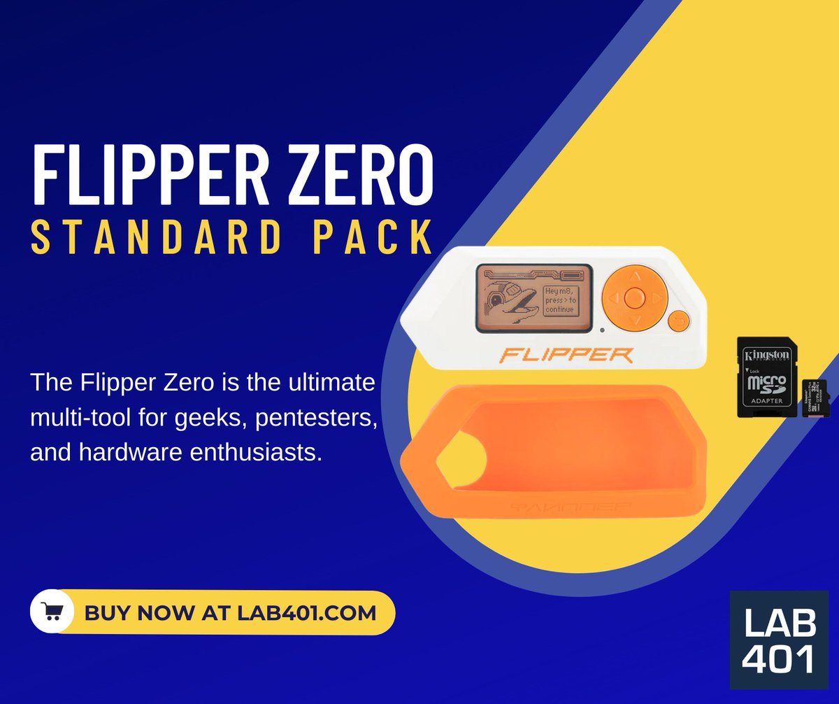 Lab_401's tweet image. Unlock the power of RFID with Flipper Zero! Read, write, and emulate both LF and HF tags effortlessly. l.lab401.com/x8ETq 
#FlipperZero #RFID #TechTools #Pentesting #Infrared #infosec #Lab401 #GPIO #RF
