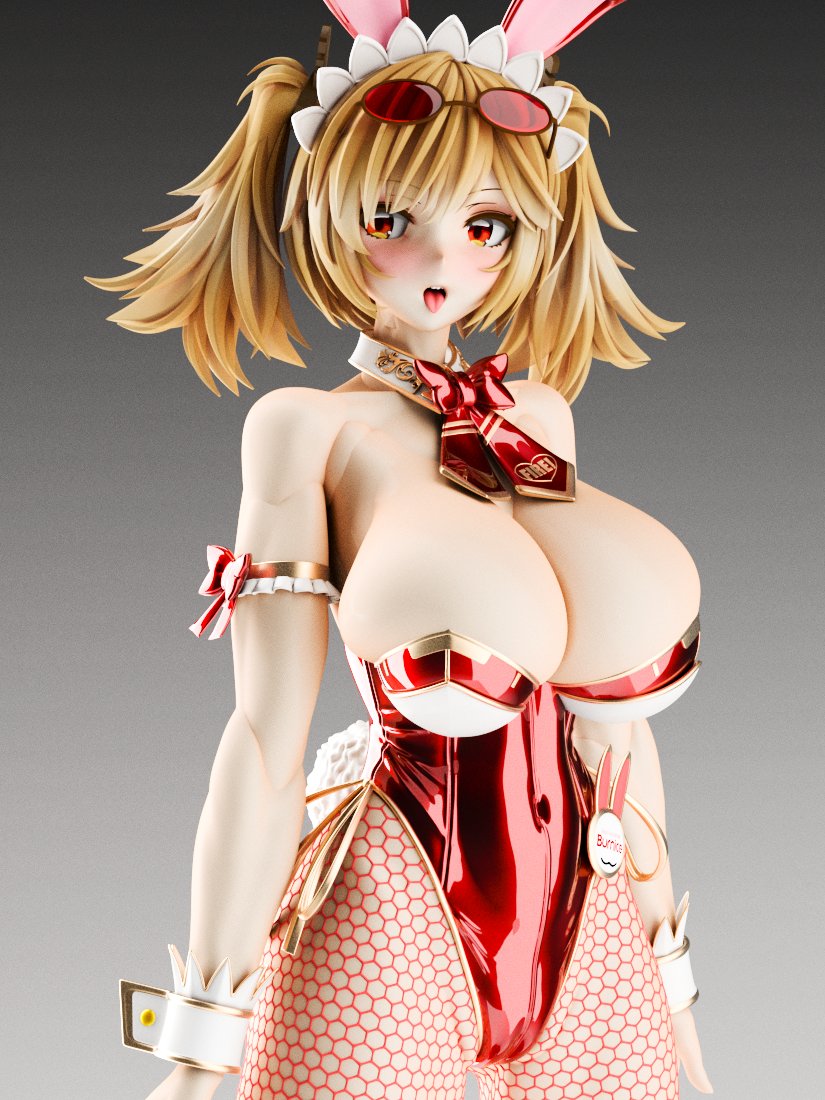 水増しLook Dev バーニスバニーさん（仮）の赤カラバリ（アイアンマンカラーやん！

暴れ毛というか髪密度をやっつけたけど毛先までやってないから雑さ ぱねえｗ（最後に曲げるー

オムネは実寸で１２ｍｍ上に移動したけど小胸筋のでっぱりは未処理

いまのうちにある程度は追い込んでおきたいところ