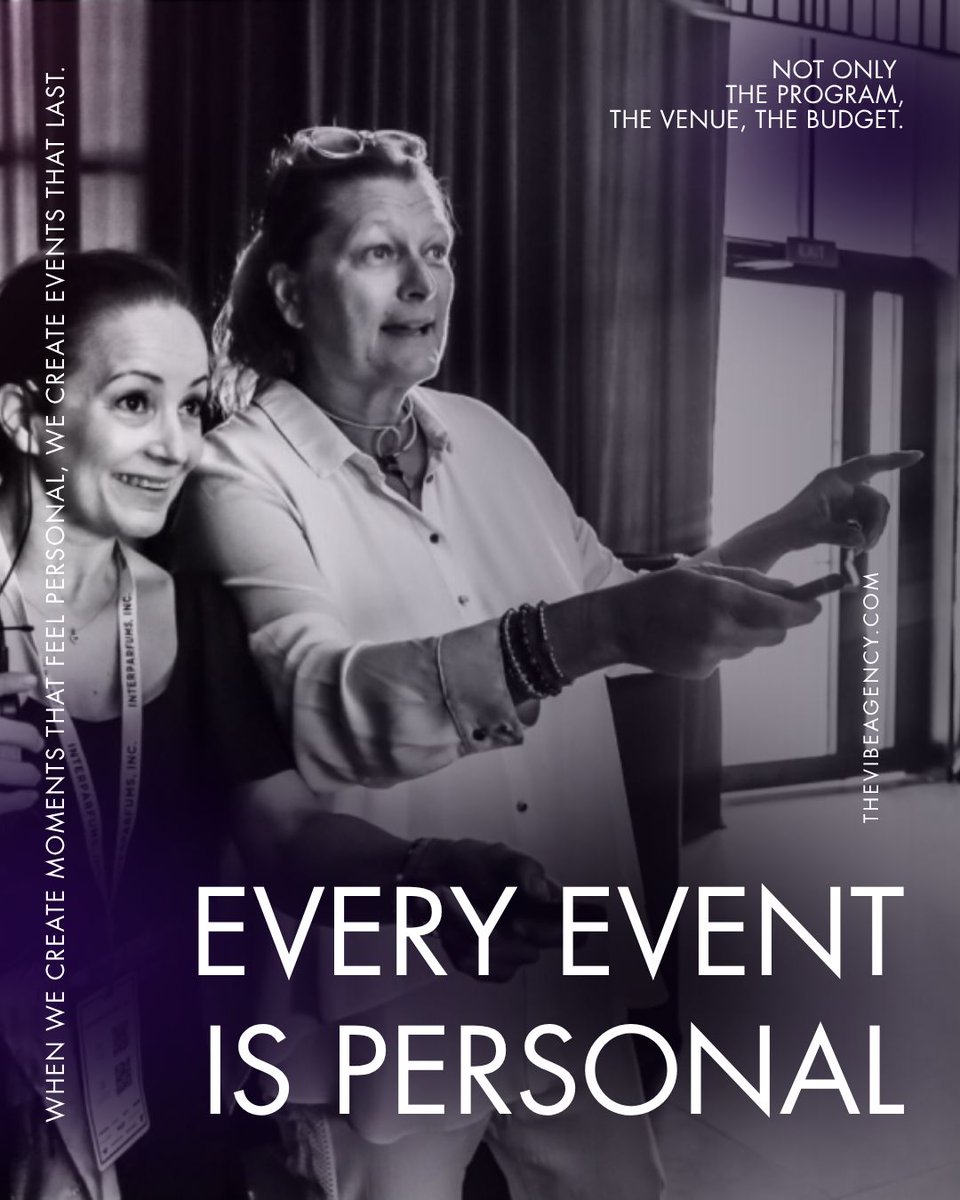 thevibeagency's tweet image. At VIBE, every event is personal, shaped by people, stories &amp;amp; values, not just agendas or venues.
Because when events feel human, they create an impact that lasts.

→ thevibeagency.com
#TheVibeAgency #EventDesign #CorporateEventsWithImpact #EventStrategy
