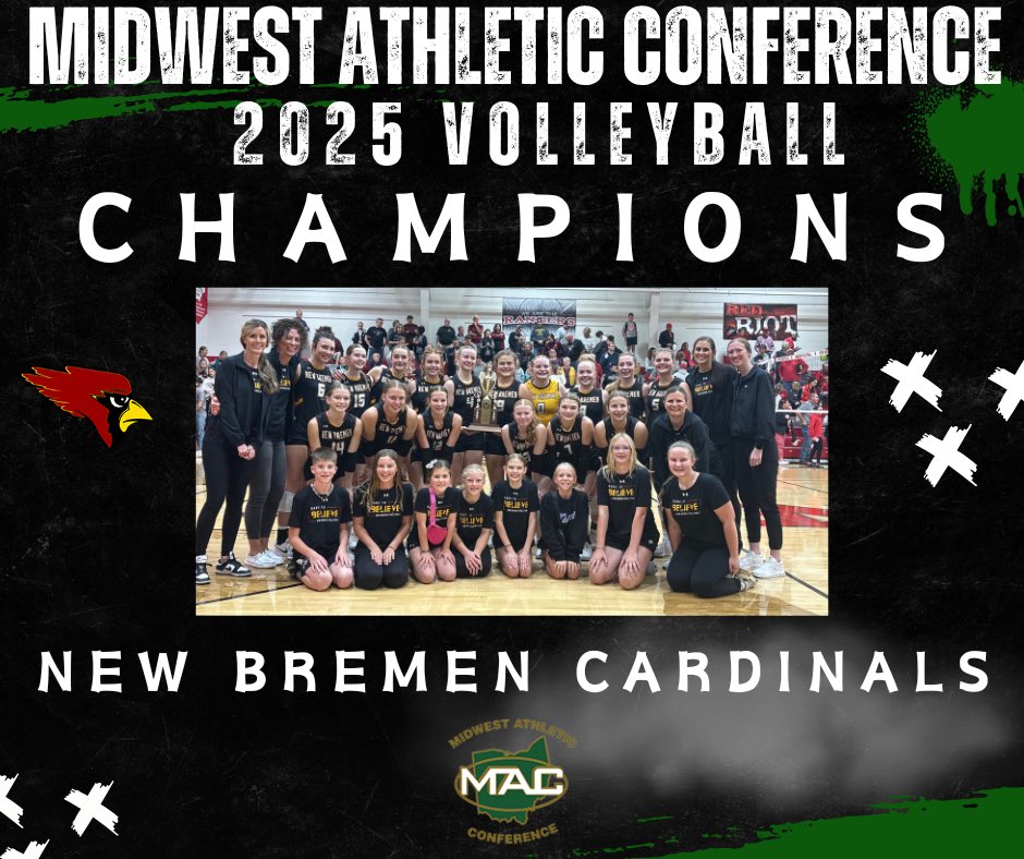 MAC (@midwestathletic) on Twitter photo Congrats to Coach K, her staff and the New Bremen Cardinals on their MAC title.  It’s the Cardinals 8th title overall and 5th in the last 7 years! Congrats to Coach K, her staff and the New Bremen Cardinals on their MAC title.  It’s the Cardinals 8th title overall and 5th in the last 7 years!
