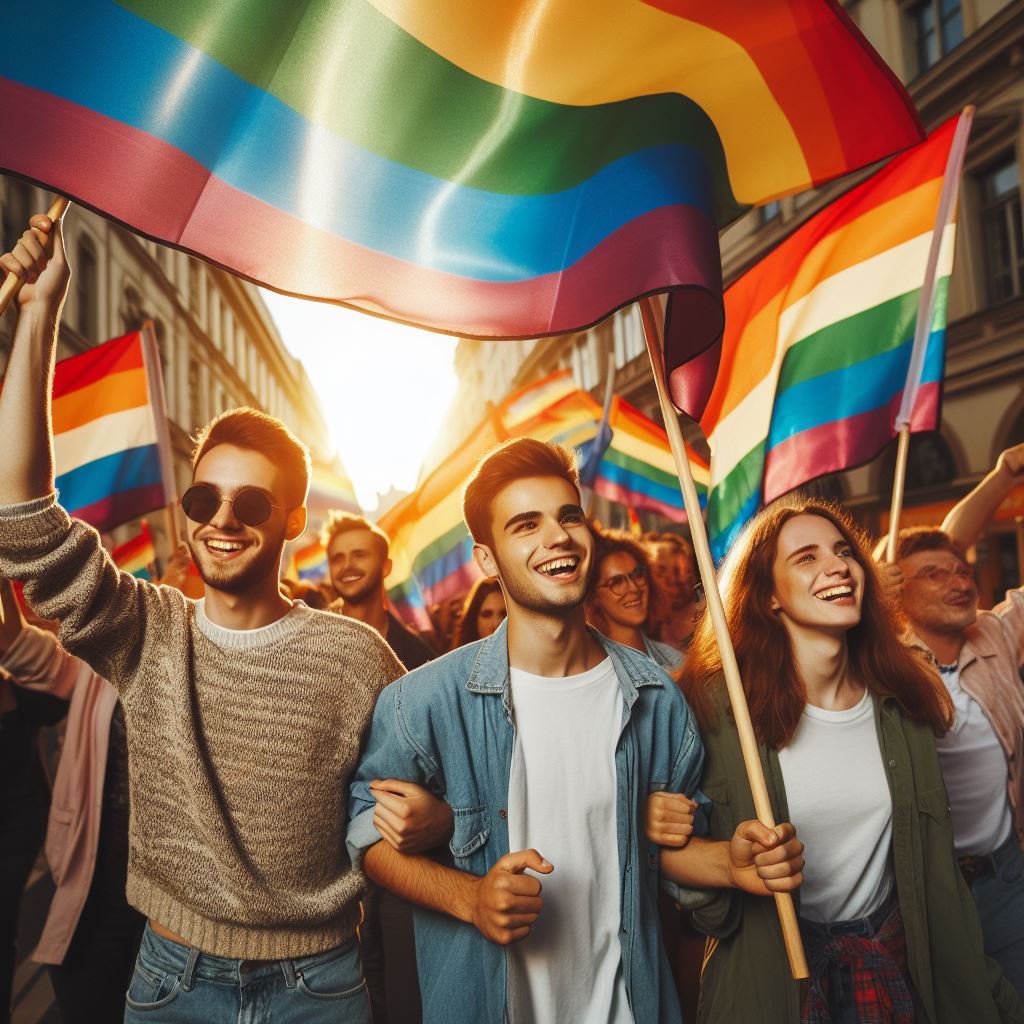 Sonrisas que brillan más que el sol. ¿Y tú, celebras el amor cada día? 🌈💞 ¡Visibilidad y orgullo siempre! #AmorVisible #PrideEveryday 🏳️‍🌈✨ 🏳️‍🌈 
.