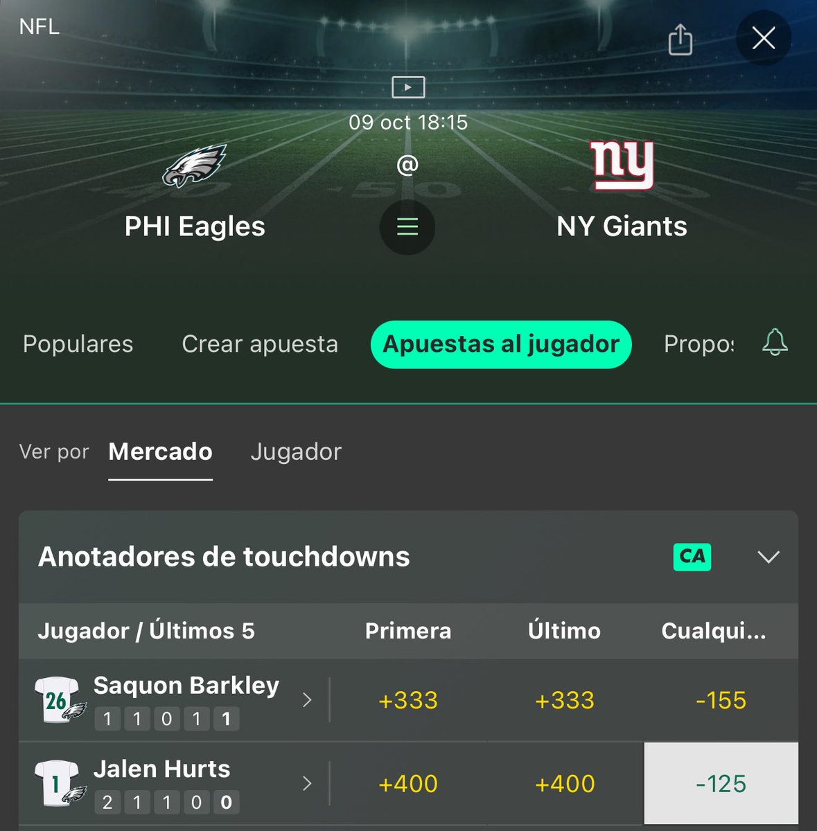Oceans7SI's tweet image. Nos deleitará Hurts con un tush push? 👀

#TNF @NFL 
#FlyEaglesFly