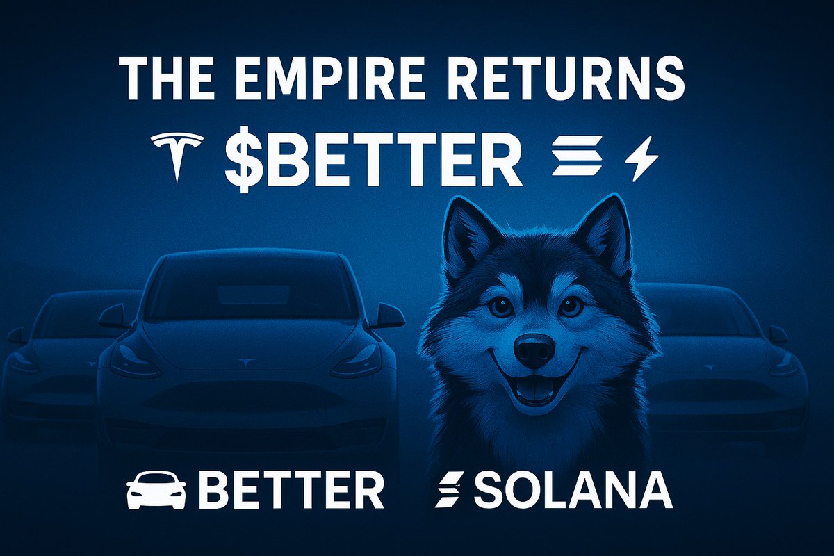 dwbetter's tweet image. 🐺 The Wolves never quit they adapt. ⚡️

The howl on Pump.fun was just the test.
The mission was always bigger → $BETTER.
🚘 Tesla Fleet.
🏛️ DAO Governance.
💎 Fair Launch.
🔥 Community Power.

We return stronger, focused, and ready to build the Empire the right…