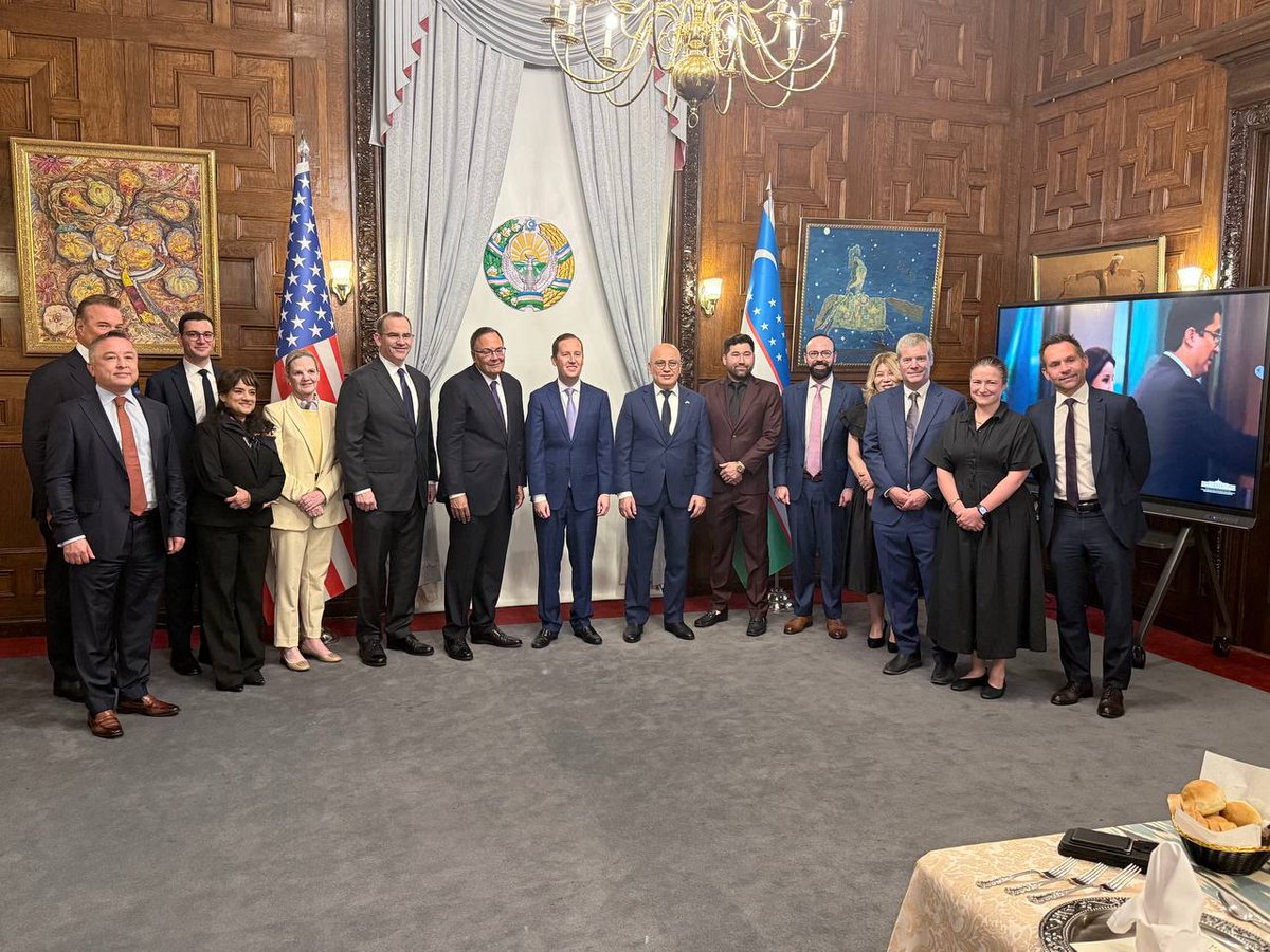 Honored to host at the Embassy H.E. Sergio Gor, the U.S. Special Envoy for South &amp; Central Asia, and leaders of top American companies. Grateful to President Trump's Administration for supporting efforts to deepen 🇺🇿 🇺🇸 strategic partnership. May our friendship last forever!
