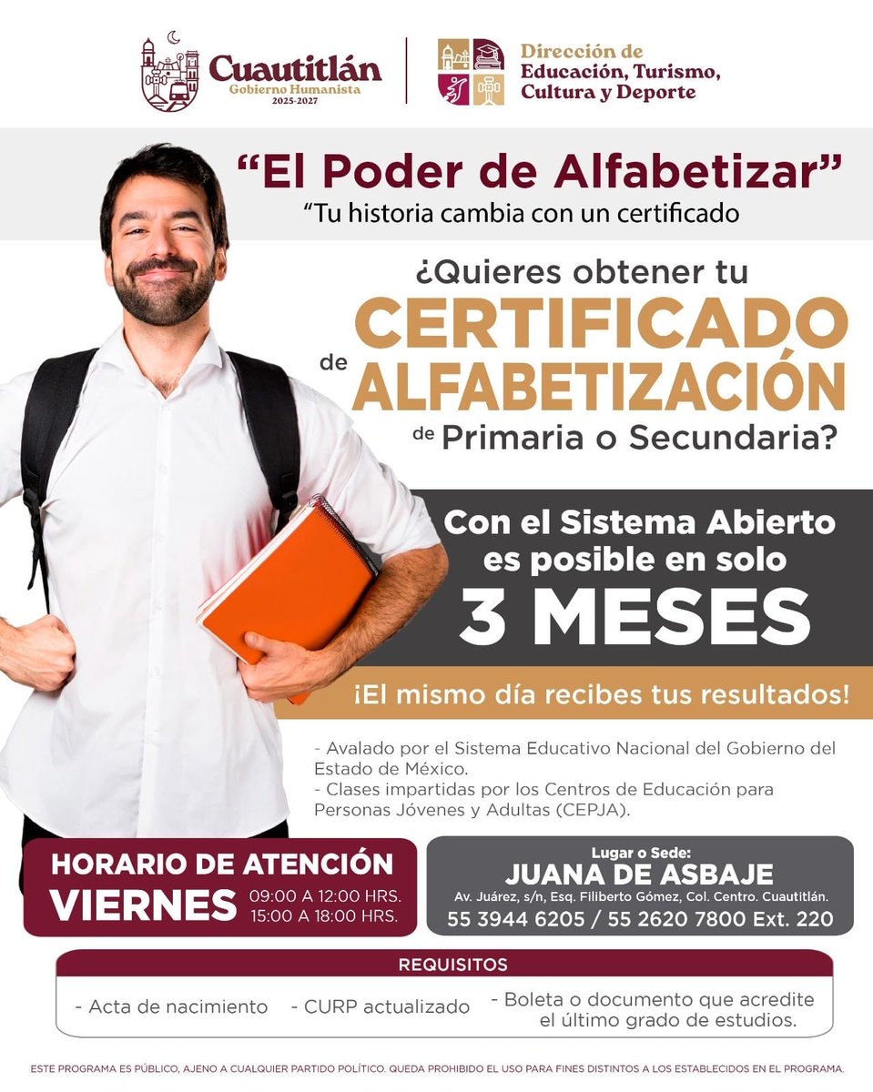 NDP_Noticias's tweet image. 📚 ¡Cuautitlán apuesta por la educación!
Con “El Poder de Alfabetizar”, el gobierno de @JuanaCarrilloL1 abre nuevas oportunidades para jóvenes y adultos que quieren terminar su formación básica ✍️
Más info: ⬇️
🔗 ndpnoticias.com.mx/?p=14496 🌐

#EducaciónParaTodos #CuautitlánAvanza