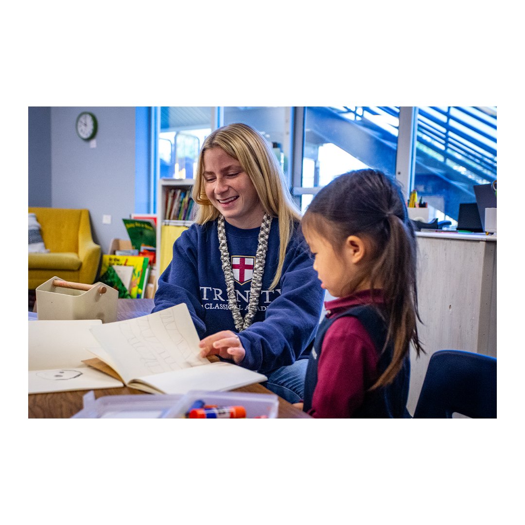 🍎 We’re thankful for Miss Gabriel (TK), Miss Donato (TK), and Miss Betteridge (Pre-K) and the way they start our students on their educational journey—helping them love learning and grow in wisdom and character from the very beginning.