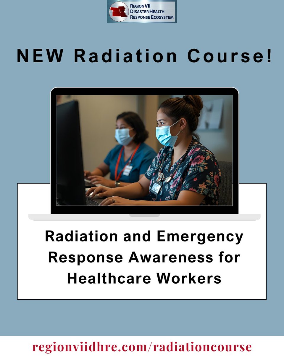 🚨 New Training Opportunity for Healthcare Providers 🚨

The R7DHRE has launched a new Radiation Emergency Awareness Course designed for anyone in healthcare who may be called upon to respond during a radiation incident.

Learn more: bit.ly/4h4BOZA

#RDHRSReady