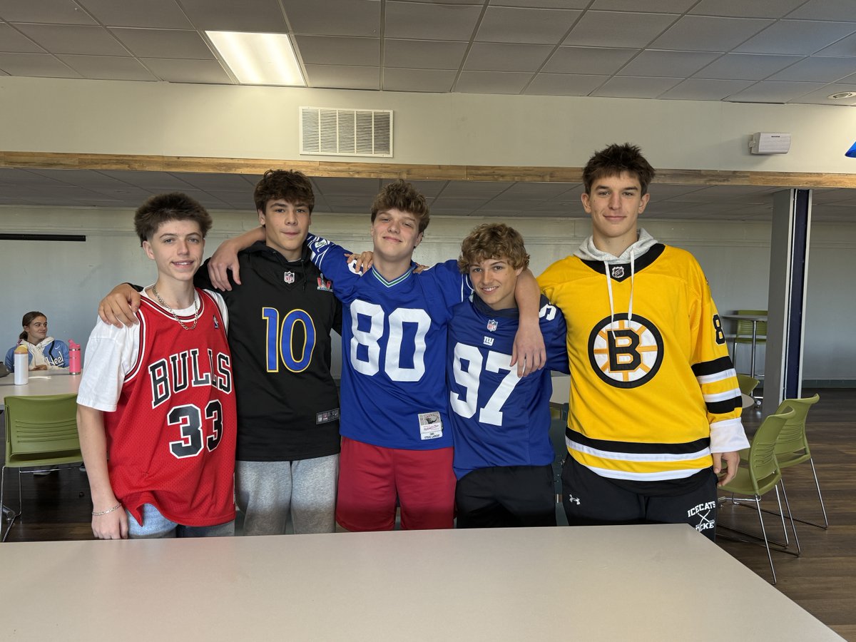 Ihsmustangs's tweet photo. Spirit Week is in full swing and today we repped our teams loud and proud for Jersey Day! From NHL and NFL classics to hometown heroes and of course—our own Mustang Pride—the halls were filled with team spirit. #SpiritWeek #JerseyDay #MustangPride #IHSStudentLife https://t.co/eUitoXscFU
